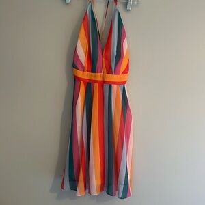 Essue Rainbow Striped Mini Dress Small